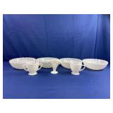 (7) Fire King Bubble Milk Glass Pieces