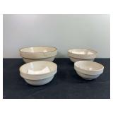 (4) Western and Red Wing Stoneware Nesting Bowls
