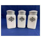 (3) Anchor Hocking Milk Glass Shakers