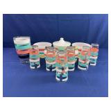 Fire King Colonial Strip Bowls & Anchor Hocking Glasses