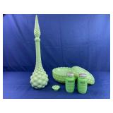 Jadeite Bubble Vase & Plates