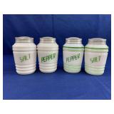 (4) Milk Glass Shakers