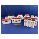 2 Anchor Hocking Grease Jars, Shakers, & Tipp City Shakers