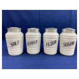Set of (4) Milk Glass Shakers