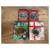 (4) John Deere Christmas Ornaments
