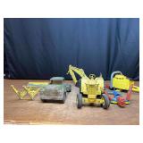 (4) Backhoe, Truck, Chain Saw, Plane