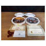 (2) Harley-Davidson Plates Franklin Mint