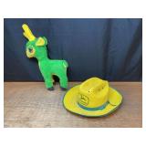 (2) John Deere Straw Hat + Stuffed Deer