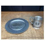 (2) 1987 John Deere 150 Years Pewter Plate + Mug