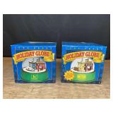 (2) John Deere Holiday Globes NIB Ertl