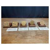 (5) John Deere Calendar Medallions NIB