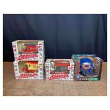 (4) Baseball Truck Banks + Football Helmet NIB