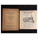 (2) John Deere Model A Repair Catalog and DIR Manual
