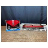 (2) 1/16 Case-IH Gravity Wagon + Rotary Hoe NIB Ertl
