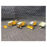 (4) 1/16 Cub Cadets and Garden Cart Ertl