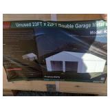 Unused 23ft x 22 ft Double Garage Metal Shed. Model: K2223