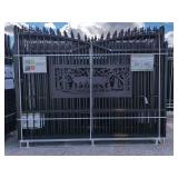 (1) KJ - Heavy Duty 7 ft x 20 ft Farm Driveway Gate - K0720 - Deer Motif Style