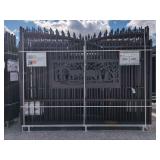 (1) KJ - Heavy Duty 7 ft x 20 ft Farm Driveway Gate - K0720 - Deer Motif Style