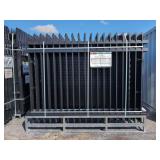 KJ - 3 Rail Style Heavy Duty 8 ft x 6 ft Powder Coated Steel Fence - K0608-22
