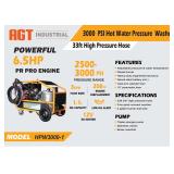 AGT Industrial 3000 PSI Hot Water Pressure Washer w/ 33ft Hose - 6.5 HP PR  PRO