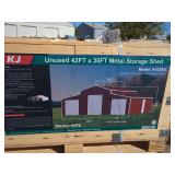 42 ft by 30 ft metal storage shed. Model:K4230G