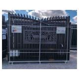 (1) KJ - Heavy Duty 7 ft x 20 ft Farm Driveway Gate - K0720 - Deer Motif Style