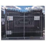 (1) KJ - Heavy Duty 7 ft x 20 ft Farm Driveway Gate - K0720 - Deer Motif Style
