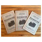 (3) Plymouth Gasoline Locomotives Manuals