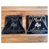 (2) Mack Truck Brass Signs