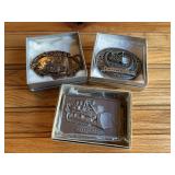 (3) Caterpillar Belt Buckles