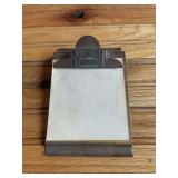 Russell Road Equipment Brass Notepad Holder
