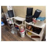 3 Shelving Units of Misc