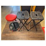 Stool Creeper and 2 Collapsible Stools