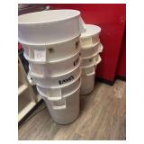 (10) 20 Gallon Commercial Round Trash Cans w/Lids
