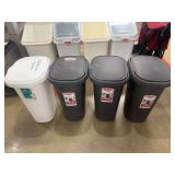 Rubbermaid Oval Touch Top Bins x4
