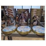 (9) NEW "Tigers and Pandas" Tins 12" x 10"