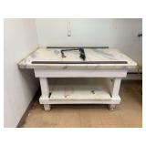 2" Thick - Large Marble Top Fudge/Peanut Brittle Table with Kettle Hook