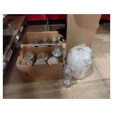 Various sized candy jars with lids