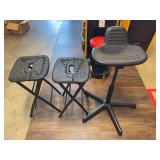 Bevco Adjustable Stool and 2 Collapsible Stools