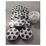 (11) "Movie Reels" Tins with 3 Way Dividers - 7" x 2"