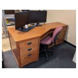 Angled Office Desk With Chair