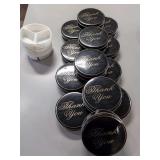 (13) "Thank You" Tins with 3 Way Dividers - 7" x 2"