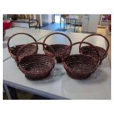 (5) NEW - Brown Baskets Round Oval - 13" x 10"