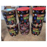 (6) NEW "Happy Birthday " Tins 14.5" x 12"
