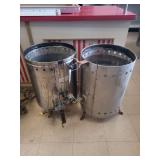 (2)Large Copper Kettle Deep - 20” W x 16” D