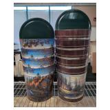 (9) NEW "Cabins" Tins 12" x 10"