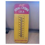 Vintage Royal Crown Cola Metal Thermometer Sign