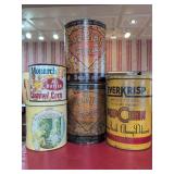 (5) Vintage Popcorn Tins - Monarch/EverKrisp/SupRpopt