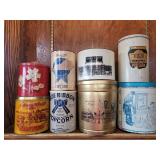 (8) Vintage Popcorn Tins