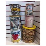 (7) Popcorn Tins - Assorted